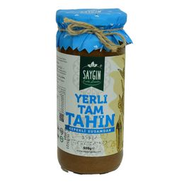 Saygın 500 gr Kepekli Susamdan Yerli Tam Tahin Cam Kavanoz