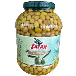 Sazak 5 lt Pet Orta Taneli Yeşil Kırma Zeytin