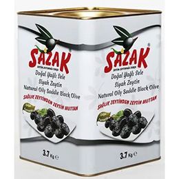 Sazak Doğal M Boy İri Taneli 3,7 kg Yağlı Sele Siyah Zeytin