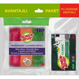 Scotch Brite 2'li Sünger ve 3'lü Mikrofiber Bez