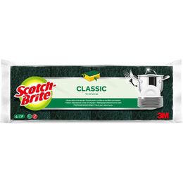 Scotch Brite Klasik Oluklu Tırnak Koruyucu Yeşil 4'lü Sünger