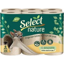 Select Nature Kahverengi Organik 6 Rulo 3 Katlı Kağıt Havlu