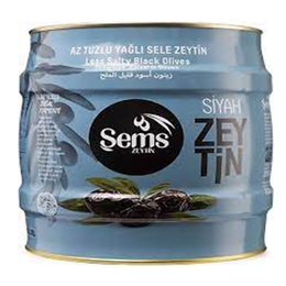 Şems 4x2 kg 261-290 Kalibre Yağlı Siyah Sele Zeytin