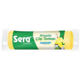 Sera Çöp Torbası Büzgülü Büyük Boy Limon Kokulu 15 Adet