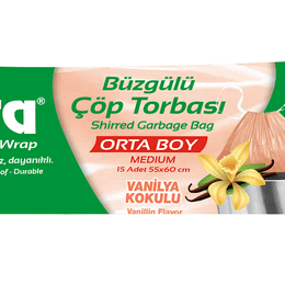 Sera Orta Boy Vanilya Kokulu 15'li Büzgülü Çöp Torbası