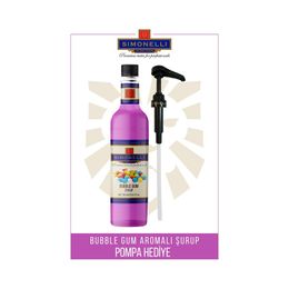 Simoenlli 700 ml Bubble Gum Aromalı Kahve Şurubu + Pompa