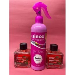 Sinox 2x120 ml Bambu Çubuklu Sandal Ağacı Ofis Banyo Kokusu ve 350 ml Bahar Oda Spreyi