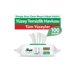 Sleepy 100'lü Easy Clean Beyaz Sabun Katkılı Yüzey Temizlik Havlusu
