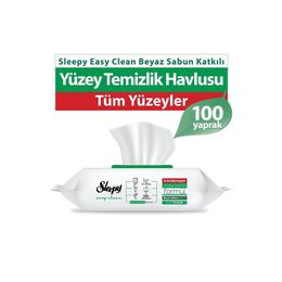 Sleepy 100'lü Easy Clean Beyaz Sabun Katkılı Yüzey Temizlik Havlusu