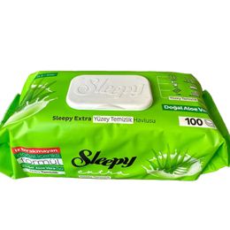Sleepy 100'lü Extra Doğal Aloe Vera Özü Yüzey Temizlik Havlusu