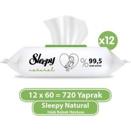 Sleepy 12x40 Yaprak Bio Natural Islak Havlu
