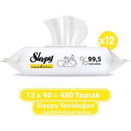 Sleepy 12x40'lı Yenidoğan Islak Bebek Havlusu