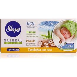 Sleepy 12x40'lı Yenidoğan Islak Bebek Havlusu