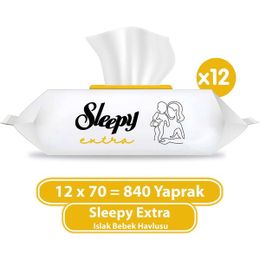 Sleepy 12x70'li Extra Islak Bebek Havlusu