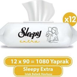 Sleepy 12x90'lı Extra Islak Bebek Havlusu