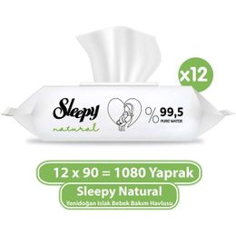 Sleepy 12x90'lı Natural Yenidoğan Islak Mendili