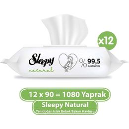 Sleepy 12x90'lı Natural Yenidoğan Islak Mendili