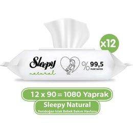 Sleepy 12x90'lı Natural Yenidoğan Islak Mendili