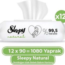 Sleepy 12x90'lı Natural Yenidoğan Islak Mendili