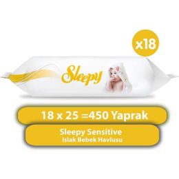 Sleepy 18x90 Yaprak Sensitive Islak Havlu Mendil