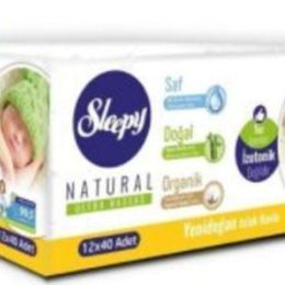 Sleepy 24x40'lı Natural Yenidoğan Islak Pamuklu Havlu