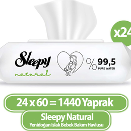 Sleepy 24x40'lı Natural Yenidoğan Islak Pamuklu Havlu