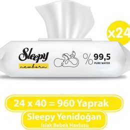 Sleepy 24x40'lı Yenidoğan Islak Bebek Havlusu