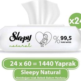 Sleepy 24x60'lı Natural Yenidoğan Islak Bebek Bakım Havlusu