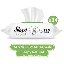 Sleepy 24x90'lı Natural Islak Bebek Havlusu