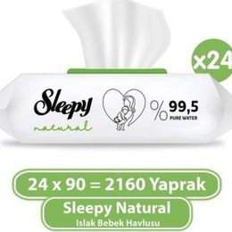 Sleepy 24x90'lı Natural Islak Bebek Havlusu