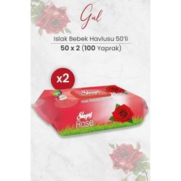 Sleepy 2x50'li Gül Kokulu Islak Havlu