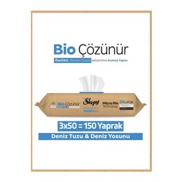 Sleepy 3x50 150 Yaprak Easy Clean Bio Çözünür Deniz Tuzu ve Deniz Yosunu Yüzey Temizlik Havlusu