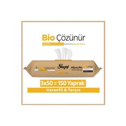 Sleepy 3x50 150 Yaprak Easy Clean Bio Çözünür Karanfil ve Tarçın Yüzey Temizlik Havlusu
