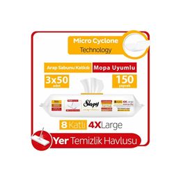 Sleepy 3x50 Easy Clean Arap Sabunu Katkılı Mopa Uyumlu Yer Temizlik Havlusu