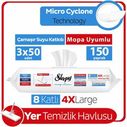 Sleepy 3x50 Easy Clean Çamaşır Suyu Katkılı Mopa Uyumlu Yer Temizlik Havlusu