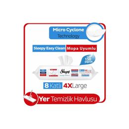 Sleepy 3x50 Easy Clean Çamaşır Suyu Katkılı Mopa Uyumlu Yer Temizlik Havlusu