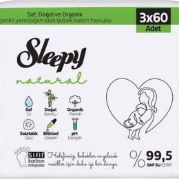 Sleepy 3x60'lı Natural Yenidoğan Islak Havlu