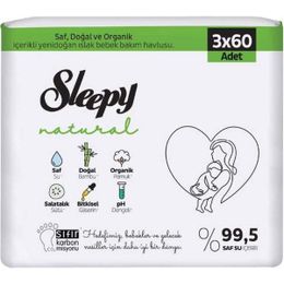 Sleepy 3x60'lı Natural Yenidoğan Islak Havlu