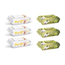 Sleepy 3x90'lı Sensitive + 3x90'lı Zeytinyağlı Islak Havlu