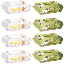 Sleepy 4x90'lı Sensitive + 4x90'lı Zeytinyağlı Islak Havlu