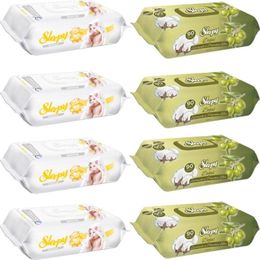 Sleepy 4x90'lı Sensitive + 4x90'lı Zeytinyağlı Islak Havlu