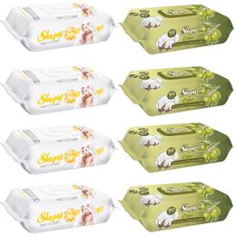 Sleepy 4x90'lı Sensitive + 4x90'lı Zeytinyağlı Islak Havlu