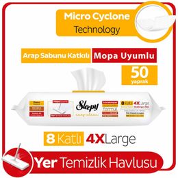 Sleepy 50 Yaprak Easy Clean Arap Sabunu Katkılı Mopa Uyumlu Yer Temizlik Havlusu