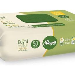 Sleepy 50'li Doğal Organik Pamuklu Islak Havlu