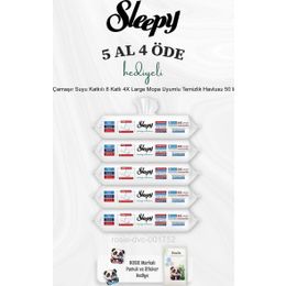 Sleepy 5x50 Yaprak Easy Clean Çamaşır Suyu Katkılı Mopa Uyumlu Yer Temizlik Havlusu