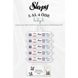 Sleepy 5x50 Yaprak Easy Clean Çamaşır Suyu Katkılı Mopa Uyumlu Yer Temizlik Havlusu
