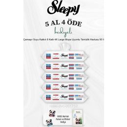 Sleepy 5x50 Yaprak Easy Clean Çamaşır Suyu Katkılı Mopa Uyumlu Yer Temizlik Havlusu