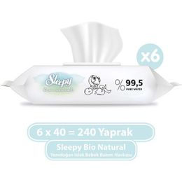 Sleepy 6x40 Yaprak Bio Natural Islak Havlu