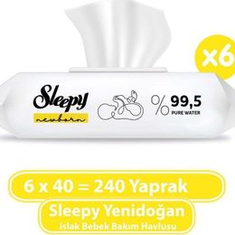 Sleepy 6x40'lı Yenidoğan Islak Havlu