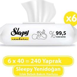 Sleepy 6x40'lı Yenidoğan Islak Havlu